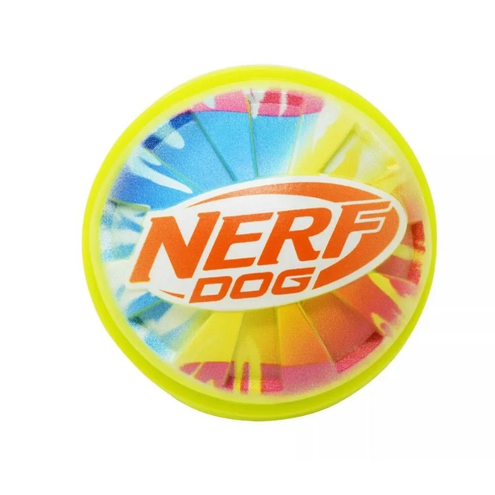Nerf Dog Color Blast Squeak Interactive Dog Toy Blue & Green 2 Pack